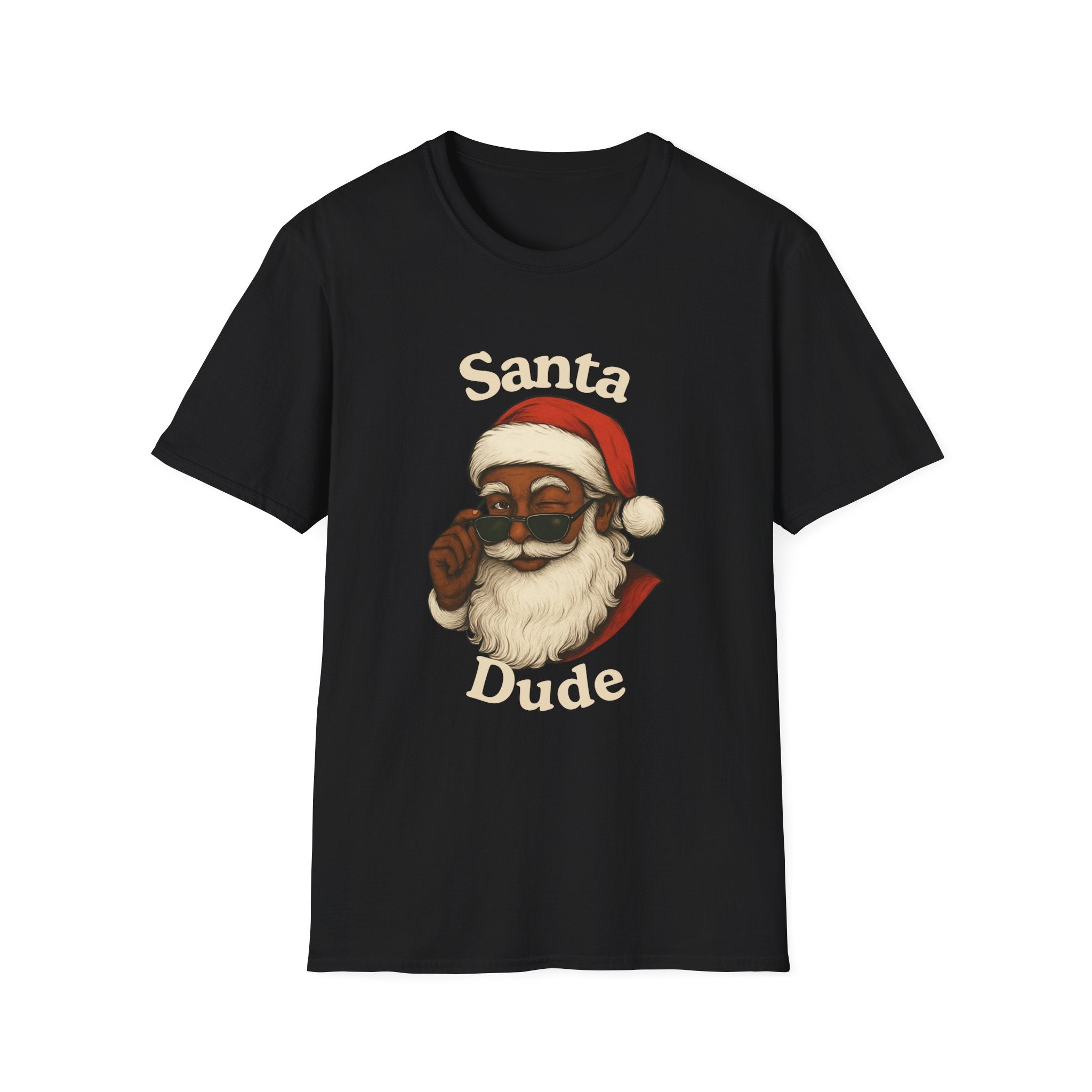 Santa Dude T‑Shirt — Cool Black Santa Holiday Tee