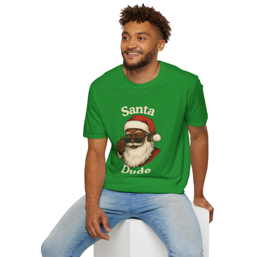 Santa Dude T‑Shirt — Cool Black Santa Holiday Tee