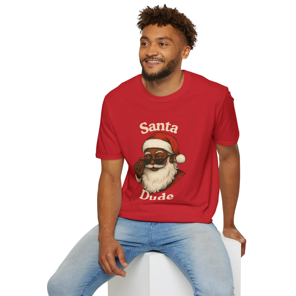 Santa Dude T‑Shirt — Cool Black Santa Holiday Tee